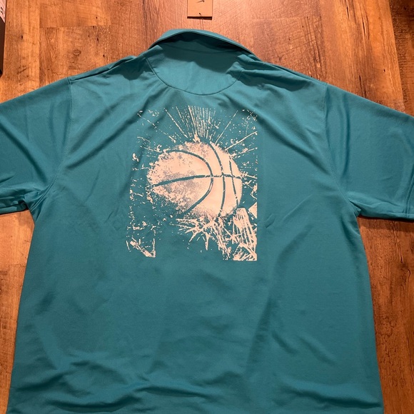 Nike Shirt Men's Large Button Up Short-Sleeve Blue Basketball Top FB6984-367 NWT - Picture 5 of 6